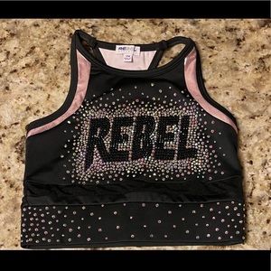Rebel Athletic Girls Black and Rosegold Set